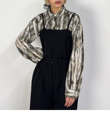 【ZELDA】リボン付き柄ブラウス