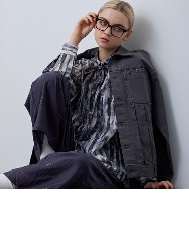 【ZELDA】リボン付き柄ブラウス