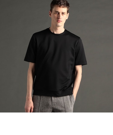 メランジジャカード クルーネックレギュラーフィットTシャツ