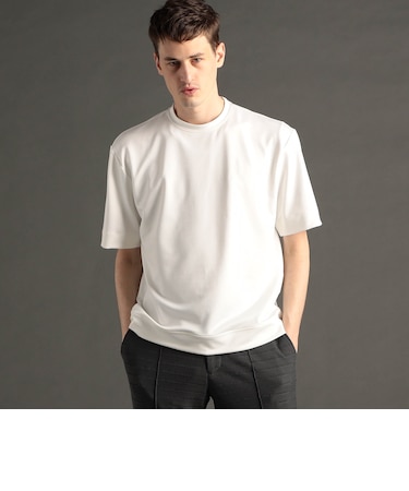 メランジジャカード クルーネックレギュラーフィットTシャツ