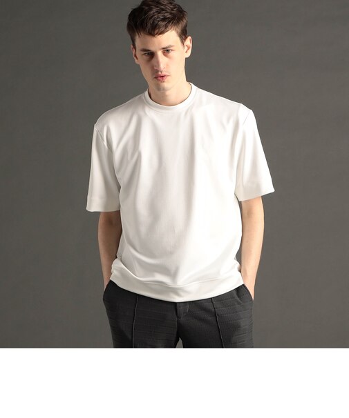 メランジジャカード クルーネックレギュラーフィットTシャツ