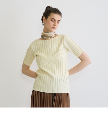 ワイドリブニットTシャツ