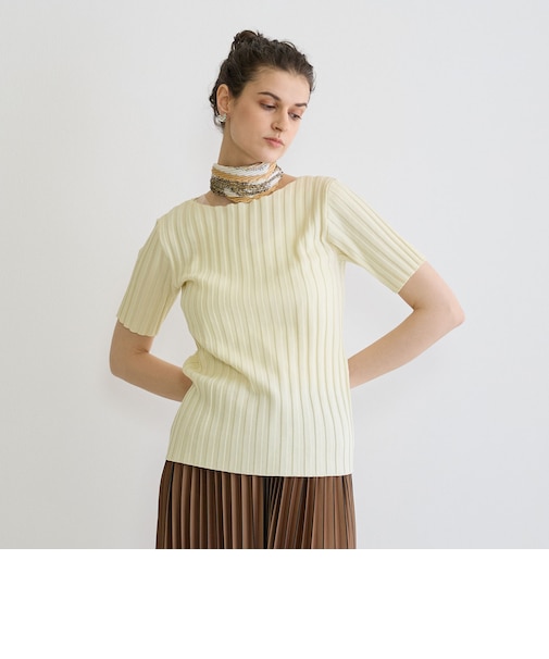 ワイドリブニットTシャツ