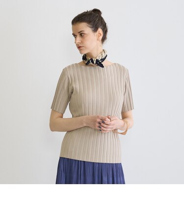 ワイドリブニットTシャツ