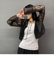 レースｘフリンジブラウス