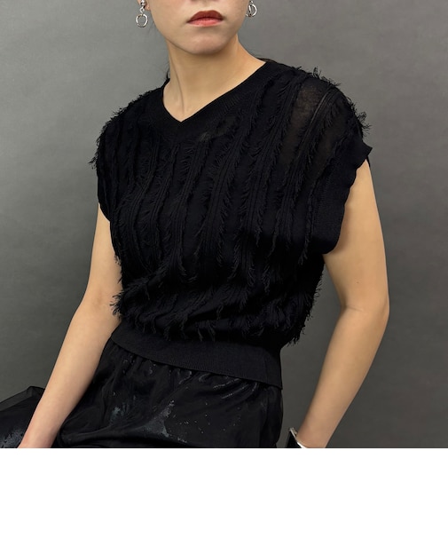 フリンジニットプルオーバー