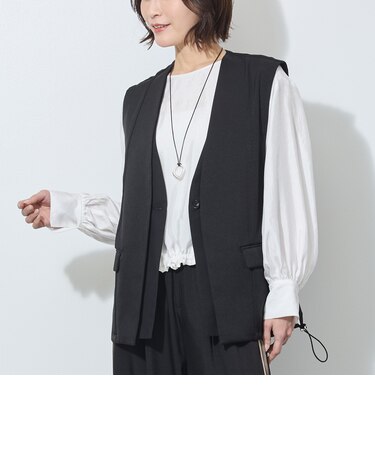 【WALDO】裾スピンドル入りレイヤード風ベスト