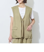 【WALDO】裾スピンドル入りレイヤード風ベスト