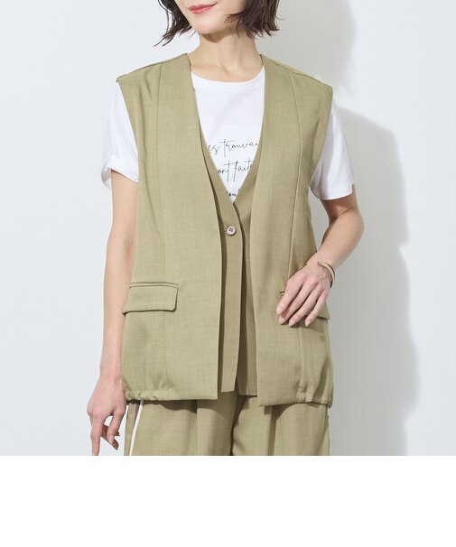 【WALDO】裾スピンドル入りレイヤード風ベスト