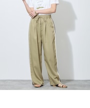 【WALDO】ウエストゴム脇配色切替えワイドパンツ