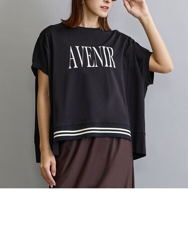 リブ付きプリントTシャツ