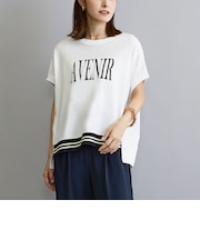 リブ付きプリントTシャツ