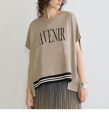 リブ付きプリントTシャツ