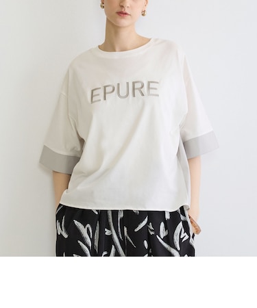 異素材使いプリントTシャツ