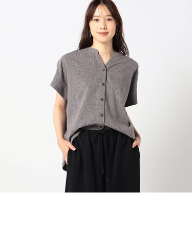 リネンライク　半袖シャツ