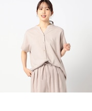 リネンライク　半袖シャツ