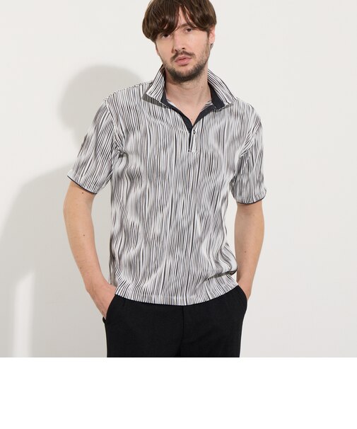 【WEB限定】ウェーブタックジャガードスキッパーポロシャツ