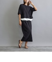 【セットアップアイテム】レイヤード風Tシャツ×タイトロングスカート