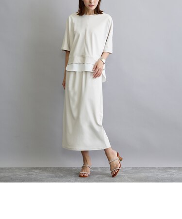 【セットアップアイテム】レイヤード風Tシャツ×タイトロングスカート