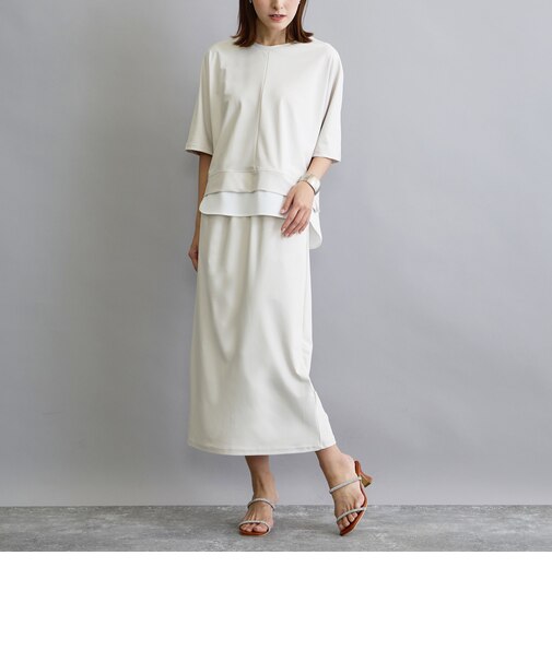 【セットアップアイテム】レイヤード風Tシャツ×タイトロングスカート