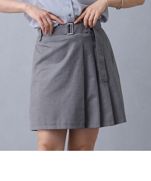 アシメプリーツミニスカート