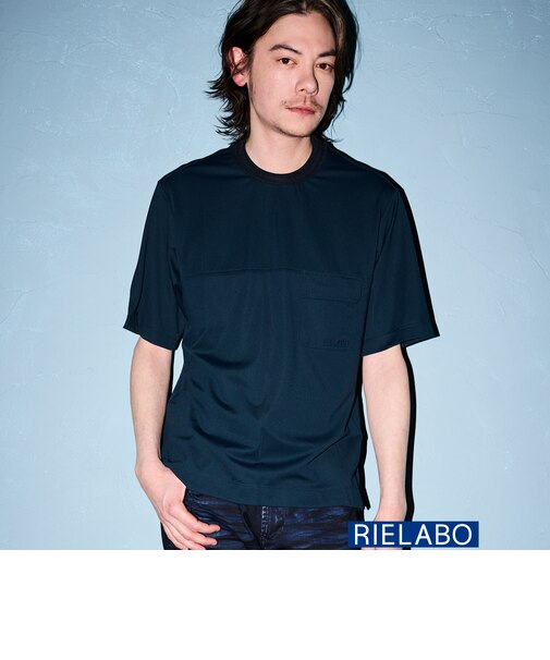 【RIELABO】シルク混ストレッチスムースTシャツ