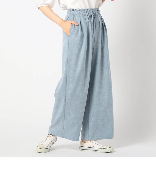 リネンライク　イージーパンツ
