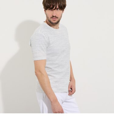 ハニカムジャカードクルーネック半袖プルオーバー