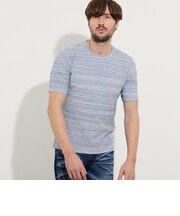 ハニカムジャカードクルーネック半袖プルオーバー