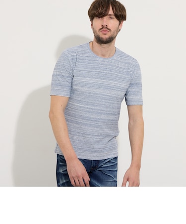 ハニカムジャカードクルーネック半袖プルオーバー