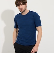 ハニカムジャカードクルーネック半袖プルオーバー