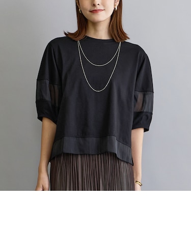 シアー切り替えTシャツ