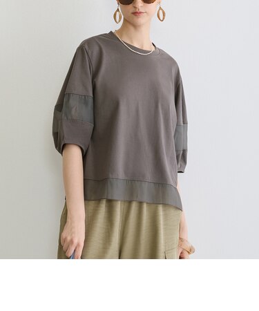 シアー切り替えTシャツ