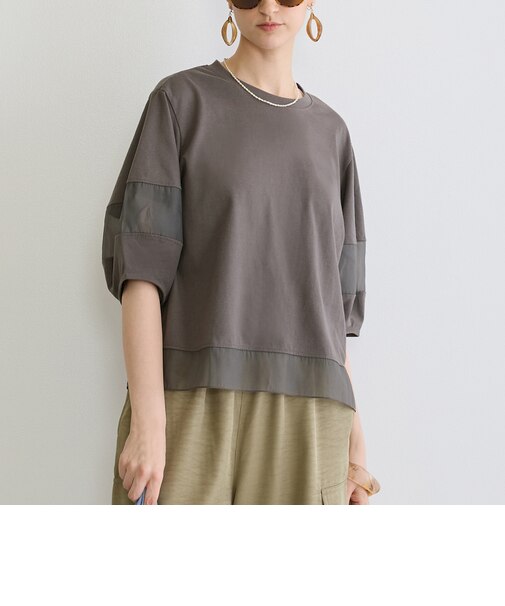 シアー切り替えTシャツ