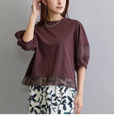 シアー切り替えTシャツ