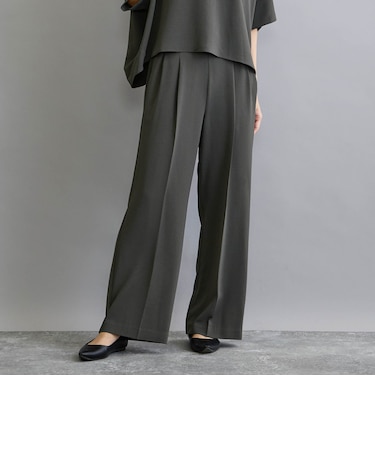 【セットアップ対応】ベルト付きタックパンツ