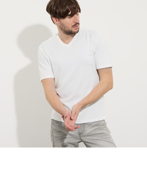 リンクスジャカードアラカルトVネックプルオーバー