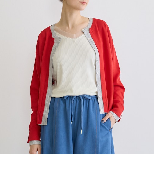 レイヤード風カーディガン