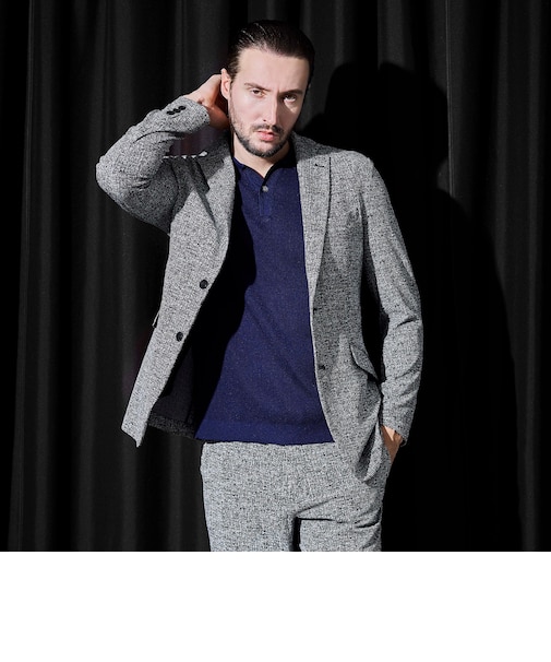 【HIDEAWAYS BLACK】ジオメトリックシアージャカードジャケット