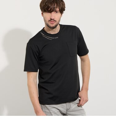 メタルジェルプリントポケット付き半袖Tシャツ