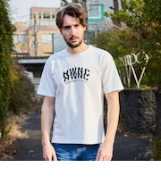 ピグメント加工ロゴプリント半袖Tシャツ