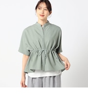 ノーカラーウエストコードシャツ