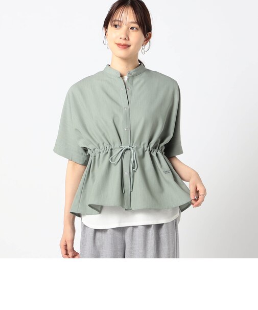 ノーカラーウエストコードシャツ