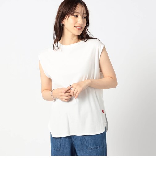 日本製ラウンドヘムノースリーブ