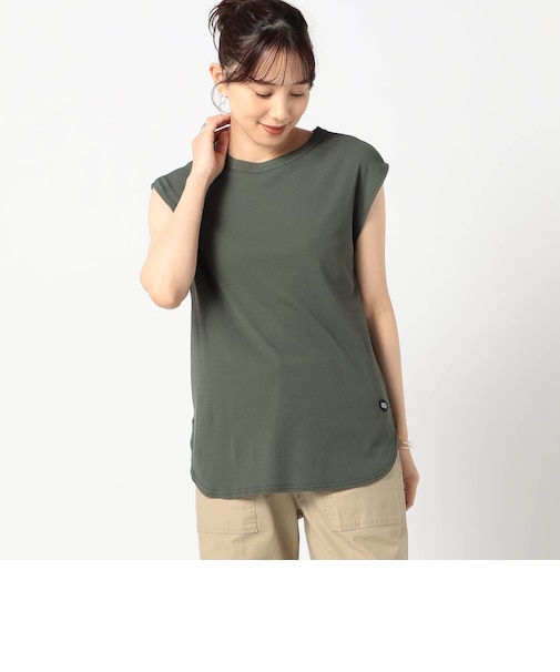 日本製ラウンドヘムノースリーブ