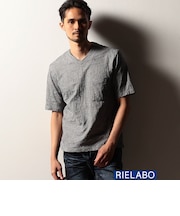 【RIELABO】ボタニカルリンクスジャカード Ｖネックカットソー