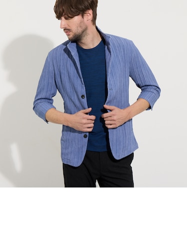 カラープリーツ7分袖ジャケット