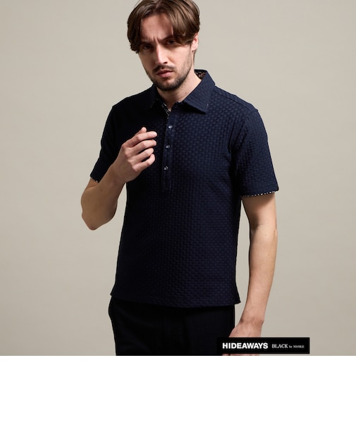 【HIDEAWAYS BLACK】バスケットリンクスジャガードポロシャツ