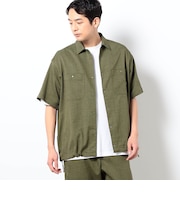 リネンライクポリエステルコードシャツ