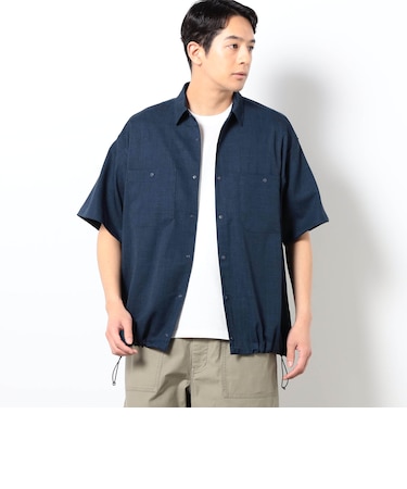 リネンライクポリエステルコードシャツ